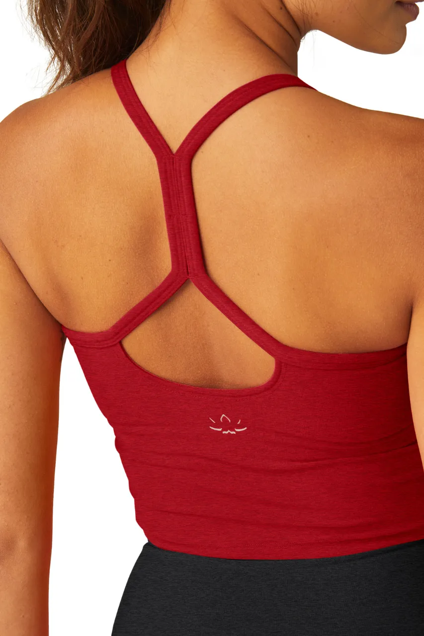 Spacedye Slim Racerback Crop Tank - Ruby Red Heather