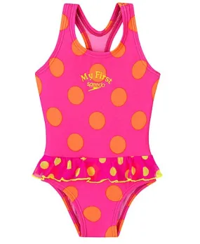 SPEEDO Polka Dot Crazy 1 Pc Racerback With Ruffle