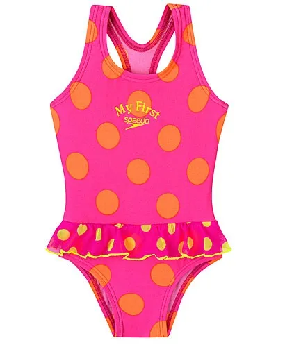 SPEEDO Polka Dot Crazy 1 Pc Racerback With Ruffle