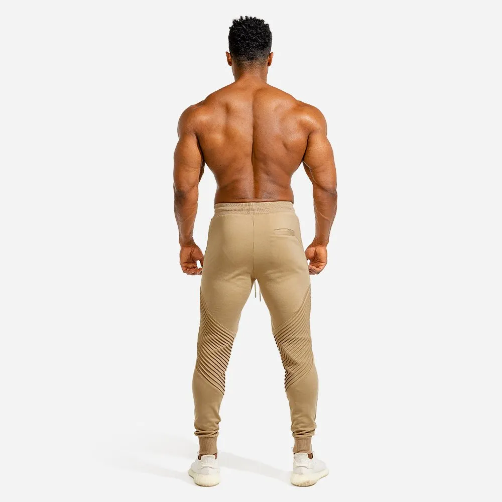 Statement Ribbed Joggers - Nude