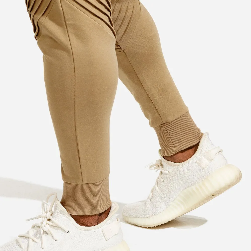 Statement Ribbed Joggers - Nude