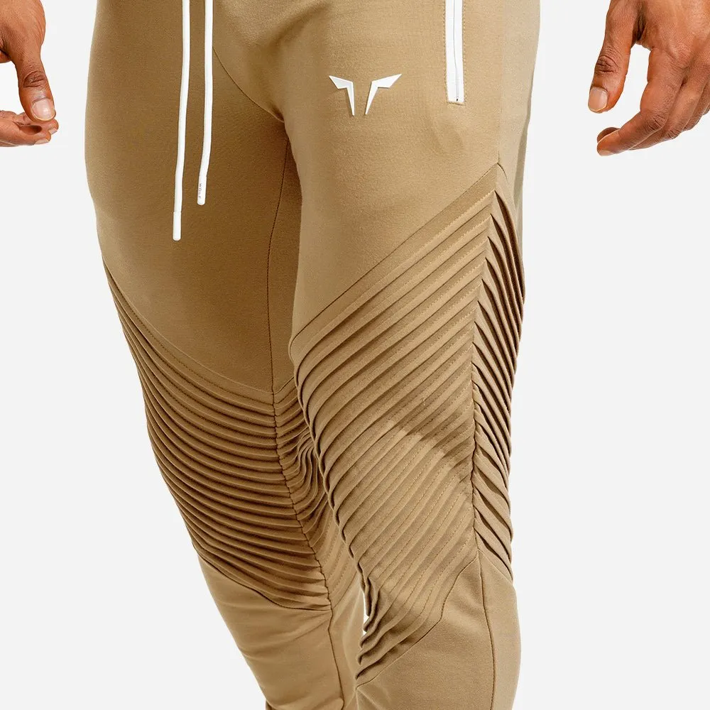 Statement Ribbed Joggers - Nude