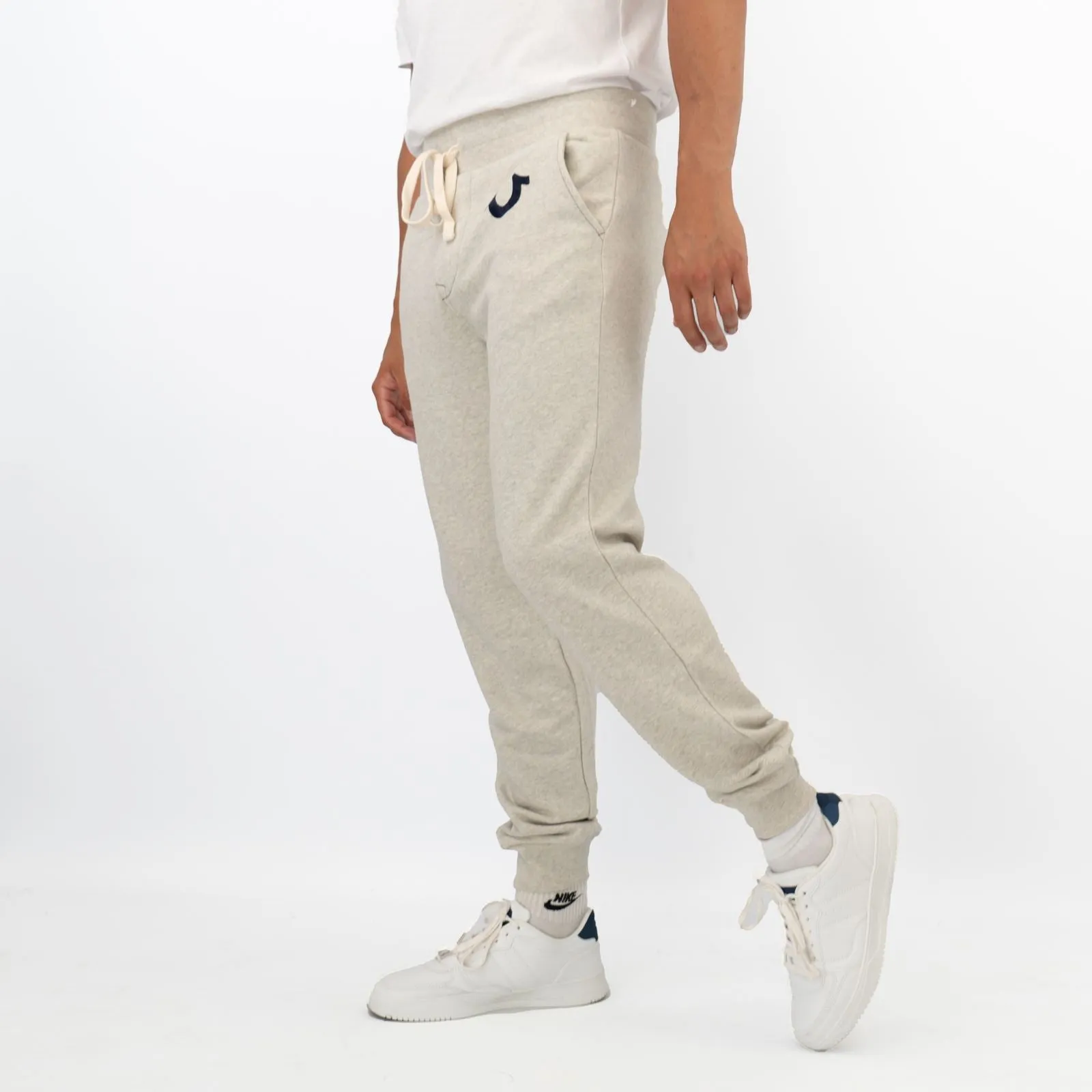 True Religion Mens Joggers Classic Logo Beige