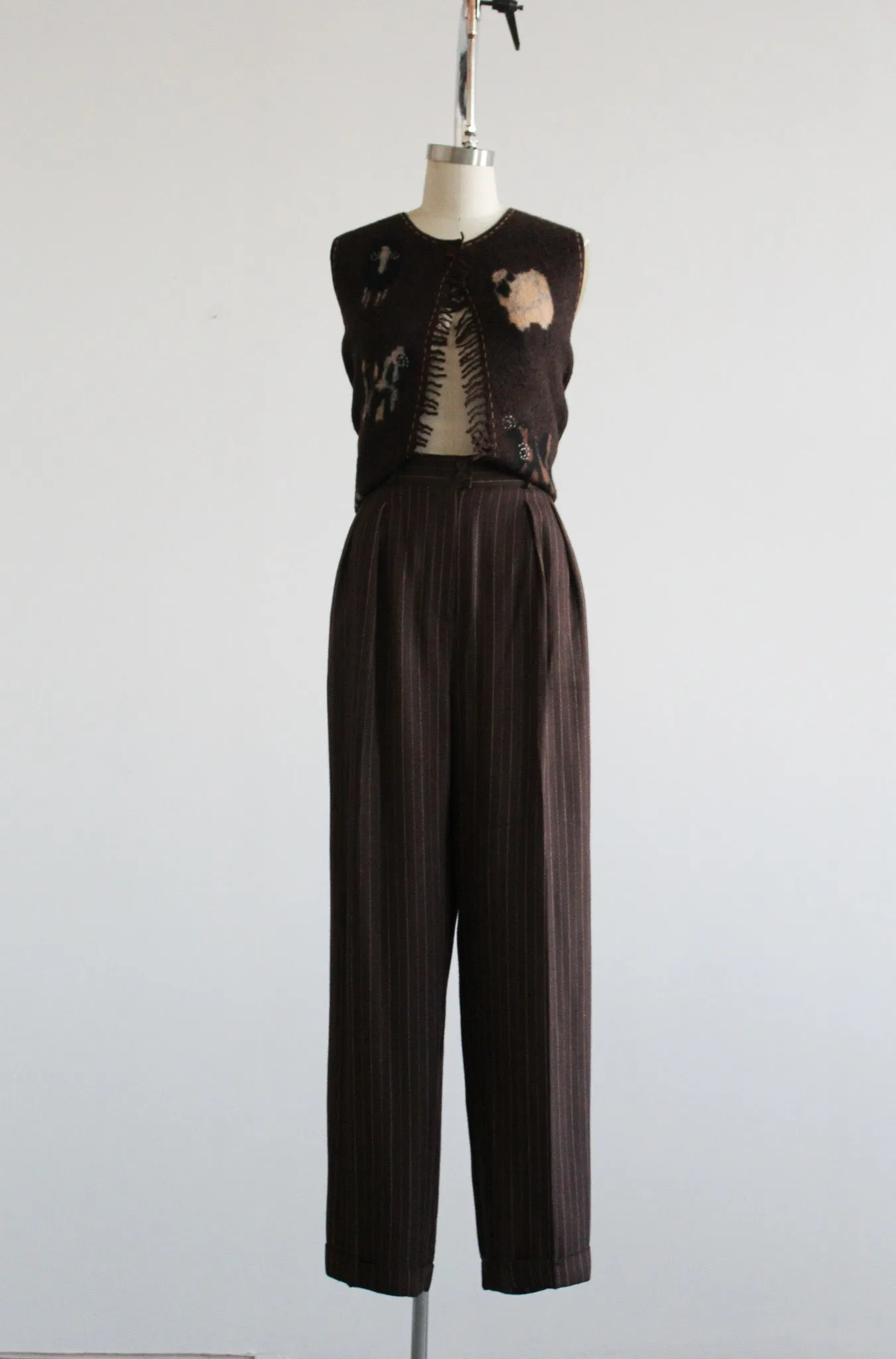 walnut wool trousers