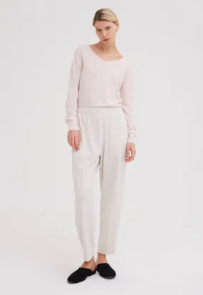 Wells Elasticated Pant - Duster White