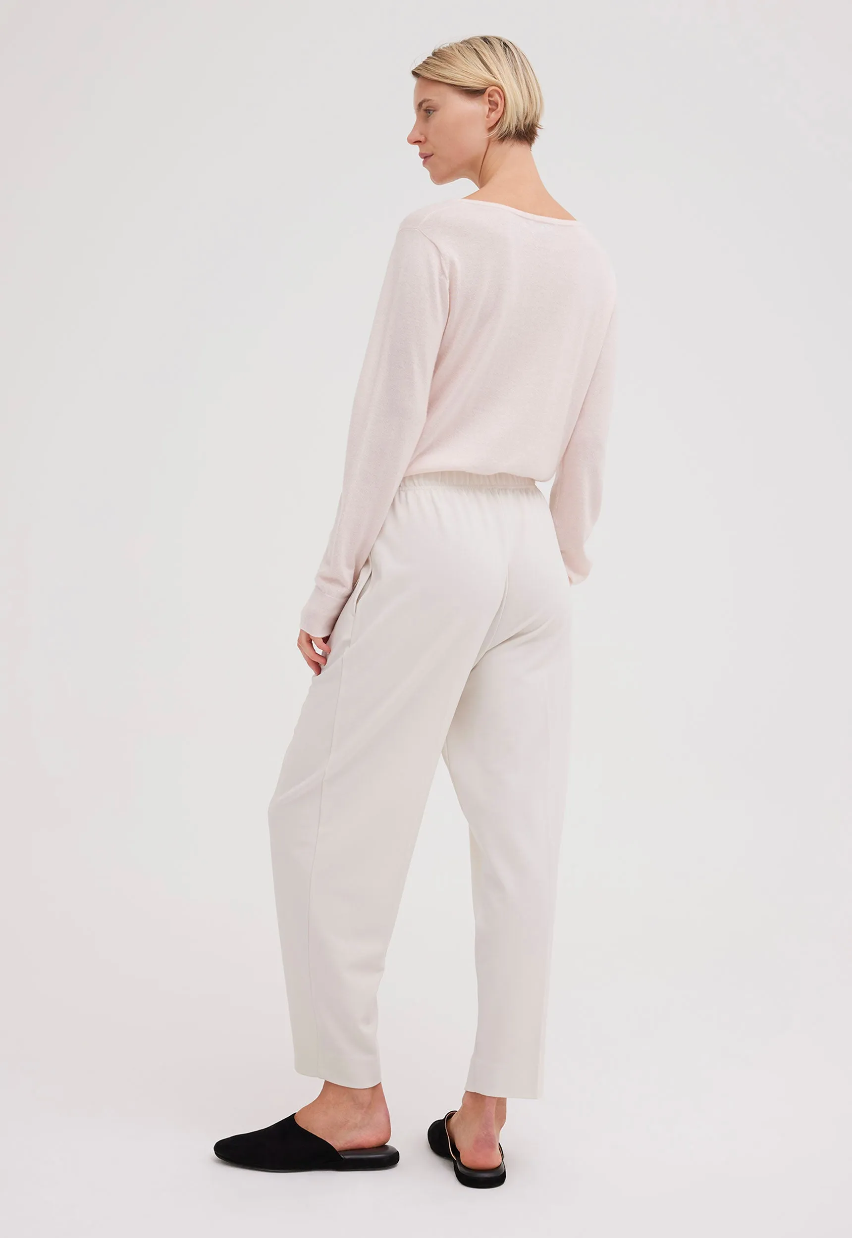 Wells Elasticated Pant - Duster White