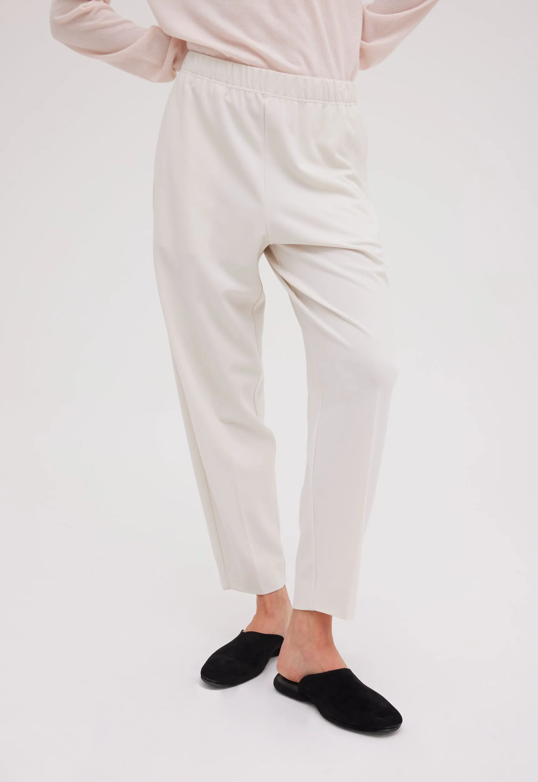 Wells Elasticated Pant - Duster White