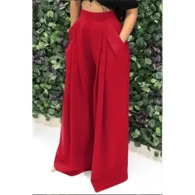 Wide Leg High Waisted Flowy Trousers