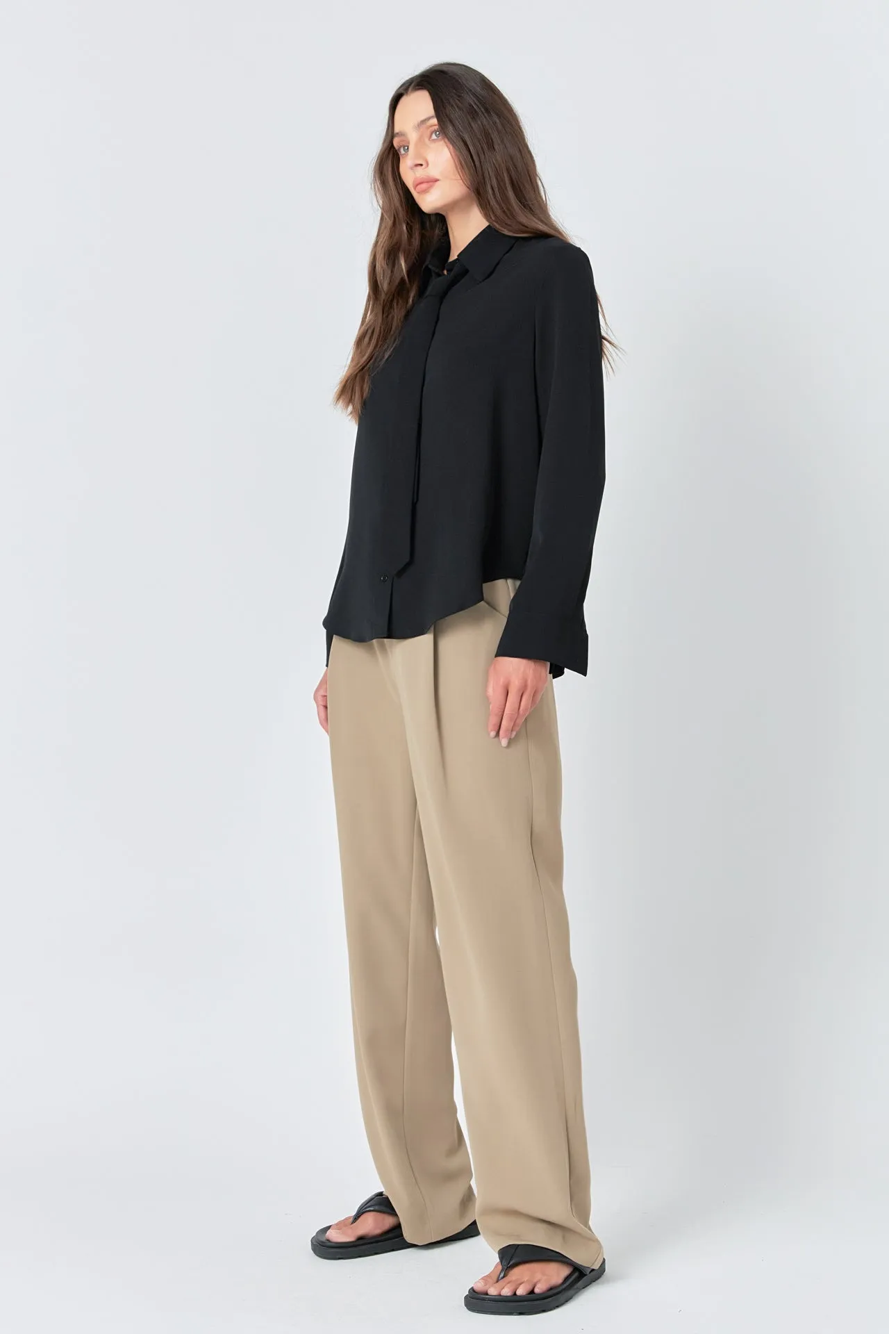 Wide Leg High Waisted Trouser