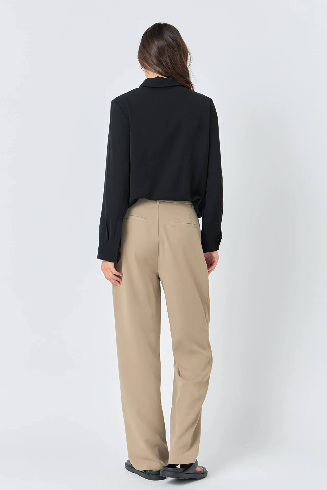 Wide Leg High Waisted Trouser