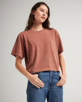 Women's Relaxed Crop Tee - Russet