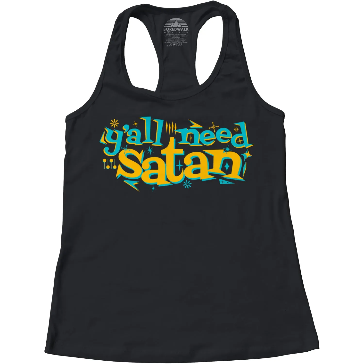 Women's Y'all Need Satan Racerback Tank Top