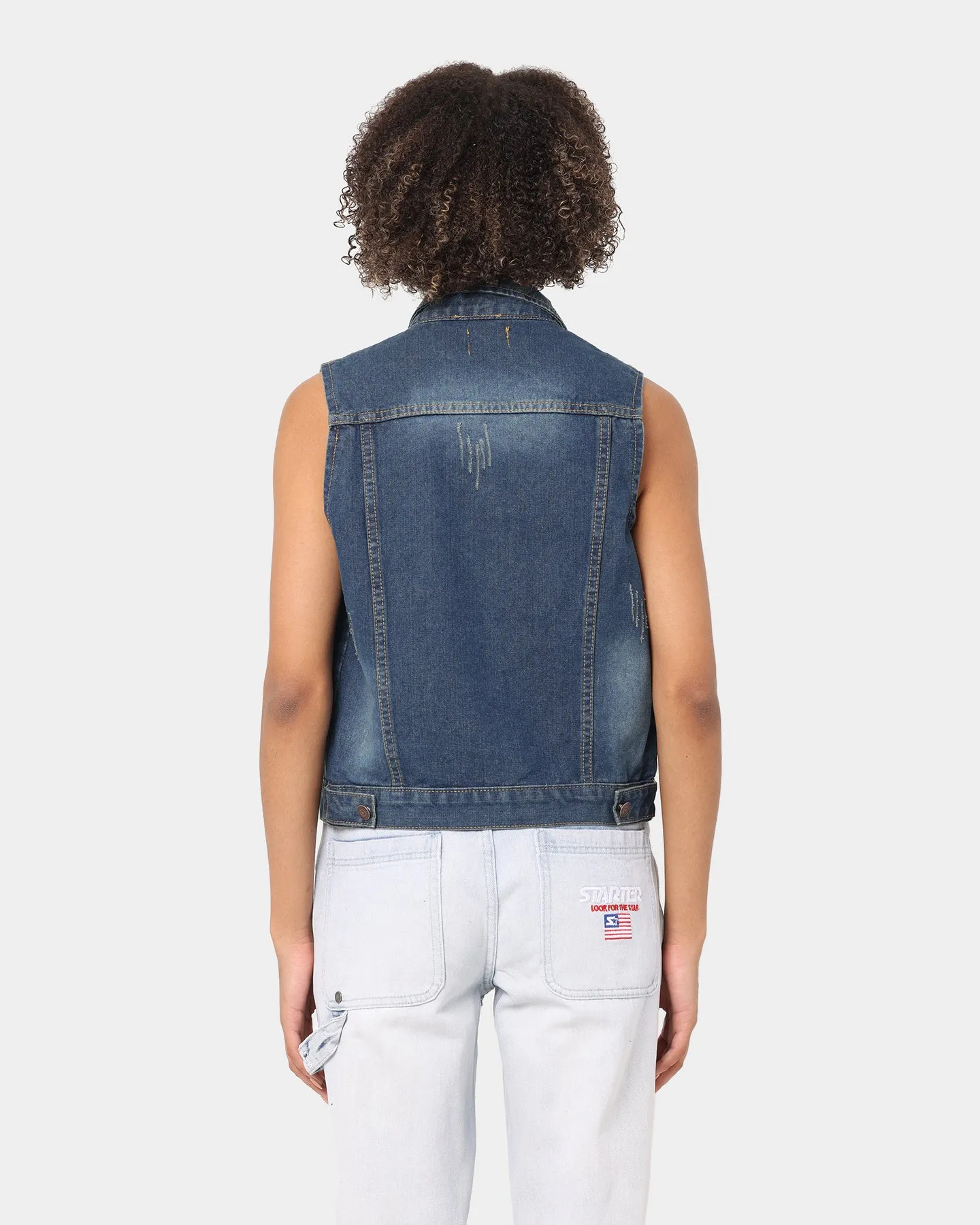 XXIII Women's Eight Denim Vest Blue Denim